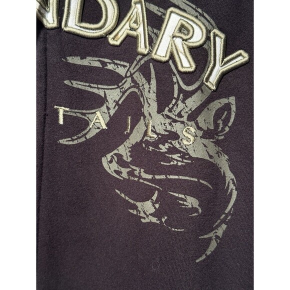 Vintage Y2K Legendary Whitetails Sweatshirt Adult XL Black Full Zip Hoodie Camo - Picture 9 of 13